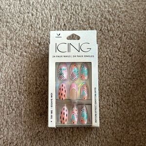 Cute nails in the brand icing